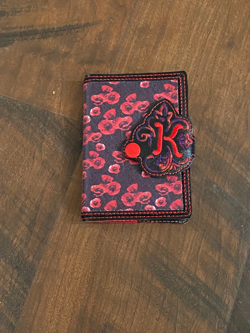 Mini Notebook Cover With Initial Machine Embroidered and Etsy