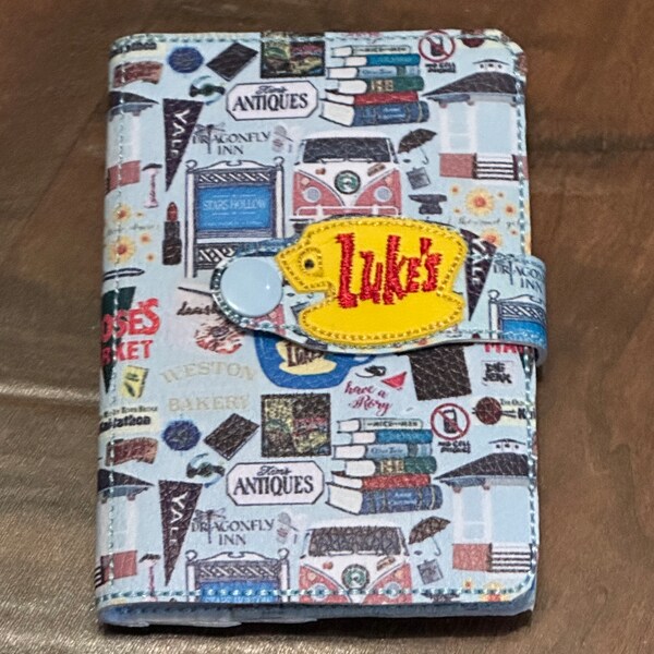 Gilmore Girls Machine Embroidered Mini Notebook Cover with Coffee Cup from Luke's Diner Snap Tab Closure