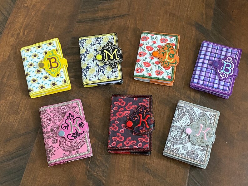 Mini Notebook Cover With Initial Machine Embroidered and Etsy