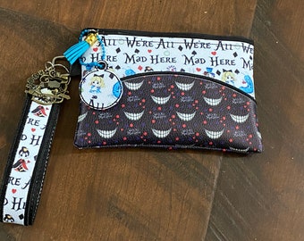 We're All Mad Here Alice in Wonderland 5x7 Unlined Zipper Bag