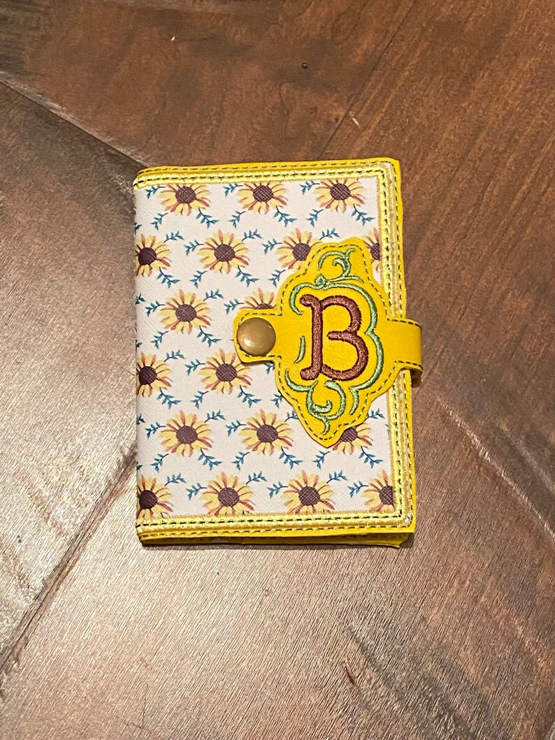Mini Notebook Cover With Initial Machine Embroidered and Etsy