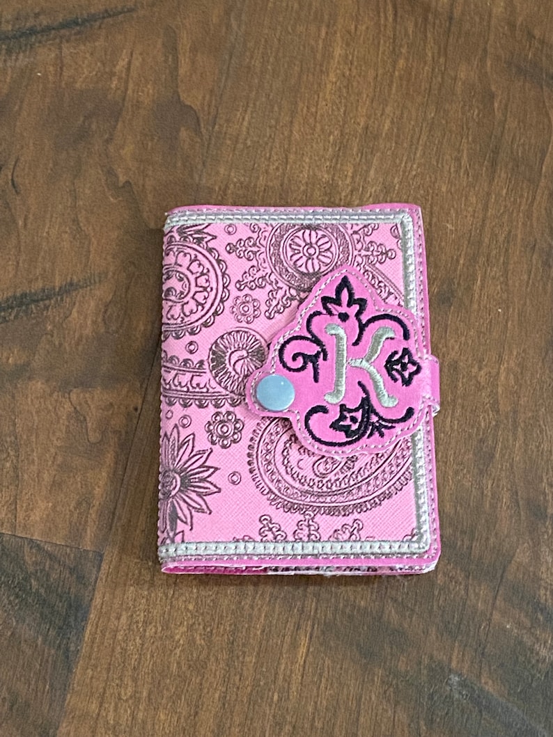 Mini Notebook Cover With Initial Machine Embroidered and Etsy