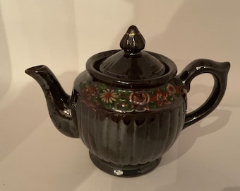 Vintage Small Japanese Teapot With Flowers