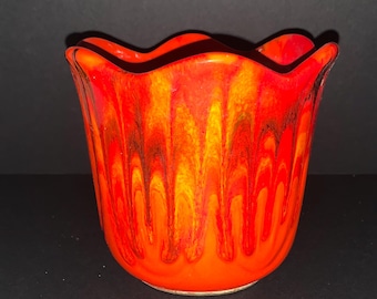 Mid Century Drip Glaze Planter USA Pottery California, Vintage