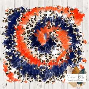Navy Orange and Tie Dye Animal Print Background-PNG-Sublimation-Tie Dye-Animal Print-Digital Design-Design Element-Digital Download