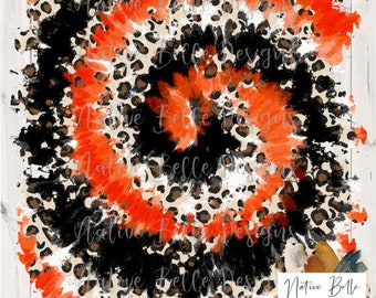 Orange and Black Tie Dye-Animal Print-PNG-Sublimation-Digital Download-Design Element-Background Image-Team Colors-Background Design