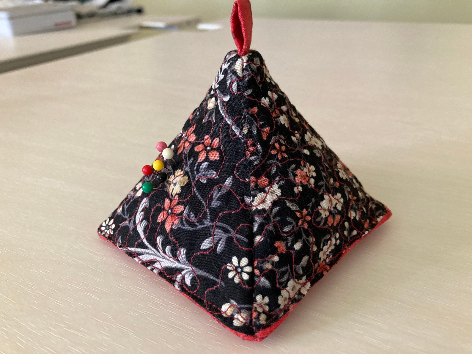 Quilted Pin Cushion Pyramid Needle Sharpening PinCushion Etsy