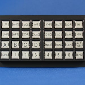 Knight Rider Upper Console COM Keypad - Black and White - communication keypad