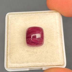 Natural Ruby Cabochon Gemstone | 6.30 Ct Cushion Cut (8.5x9.5mm)
