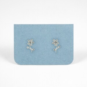 Sterling Silver Flower Earrings: Dainty CZ Gemstone Floral Studs