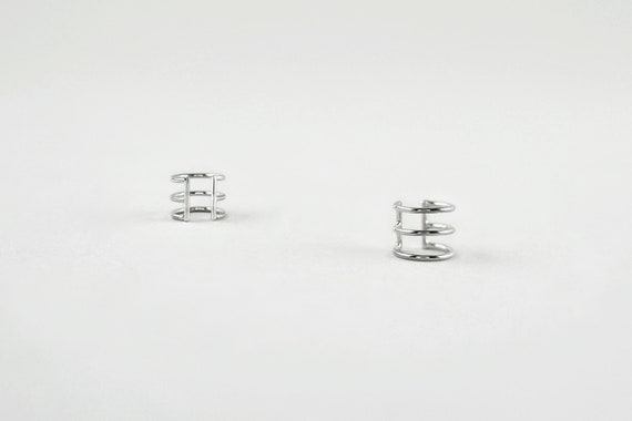 トリプル シルバー(C) EarCuff Three-band Ear Cuff Sterling Silver, High Quality Nickel