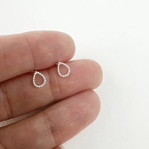 Classic Teardrop Earrings, Sterling Silver Pear Shaped Studs, Gift For Her image 2