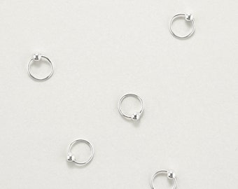 NOLA Petite Hoop Earrings, Sterling Silver Cartilage Huggies 8mm, Earring for Sleeping and Headphones