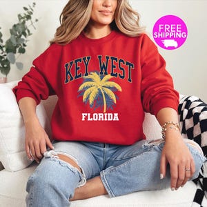 Key West Sweatshirt Women, Key West Gifts, Key West Florida, Key West Pullover, Key West Beach Sweatshirt, Florida Keys, Tropical Beach Gift