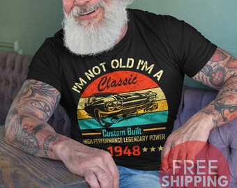Awesome Since 1948 - 77th Birthday Gift T-Shirt For Men (Custom Year Available) - View #5
