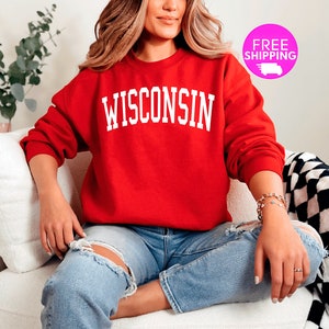 Trendy Wisconsin Sweatshirt, Wisconsin Gifts for Women or Men , Wisconsin Shirt, Unisex Sweatshirt Hoodie, Moving Away Gift Idea, Football