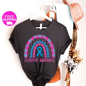 Clubfoot Awareness Month Shirt,Clubfoot Shirt for Mama,Clubfoot Awareness Tshirt,Pink and Blue Ribbon,Clubfoot Fighter Shirt,Clubfoot Defect