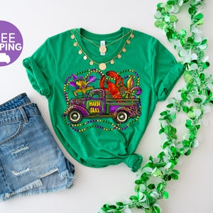 Mardi Gras Shirt/Mardi Gras Tshirt/Mardi Gras Birthday PartyTruck Sweatshirt/Mardi Gras Gifts/Mardi Gras T Shirt/Beads Applique Tee