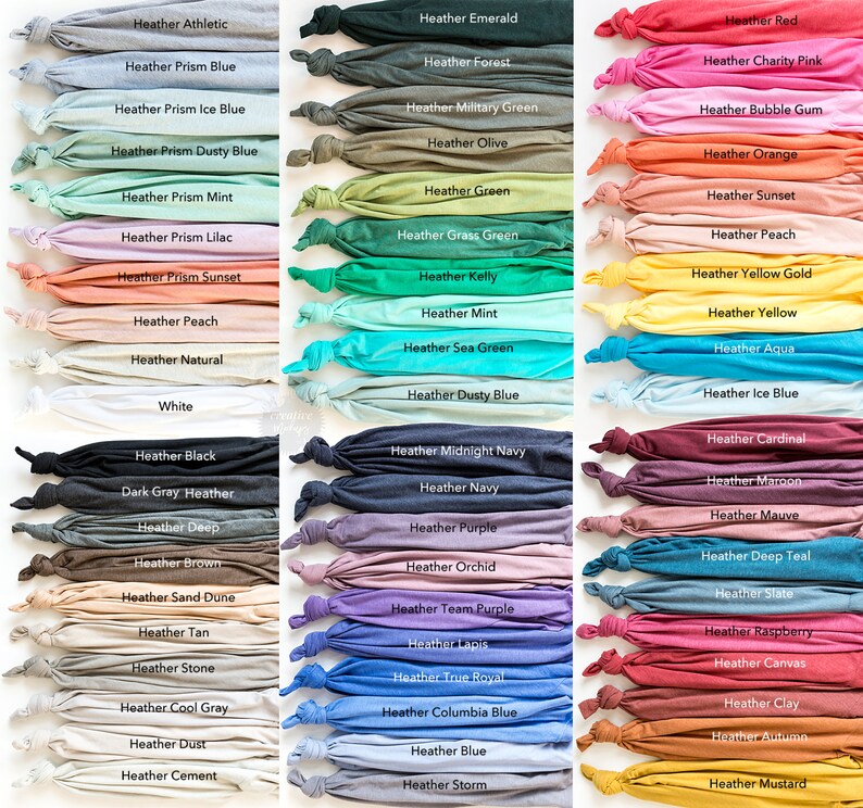 Puede incluir: Una carta de colores de 48 muestras de tela de diferentes colores jaspeado. Las muestras est&aacute;n dispuestas en tres columnas, cada columna representa una familia de colores diferente. La primera columna presenta tonos de azul, la segunda columna presenta tonos de verde y la tercera columna presenta tonos de rojo. Cada muestra est&aacute; etiquetada con el nombre del color.