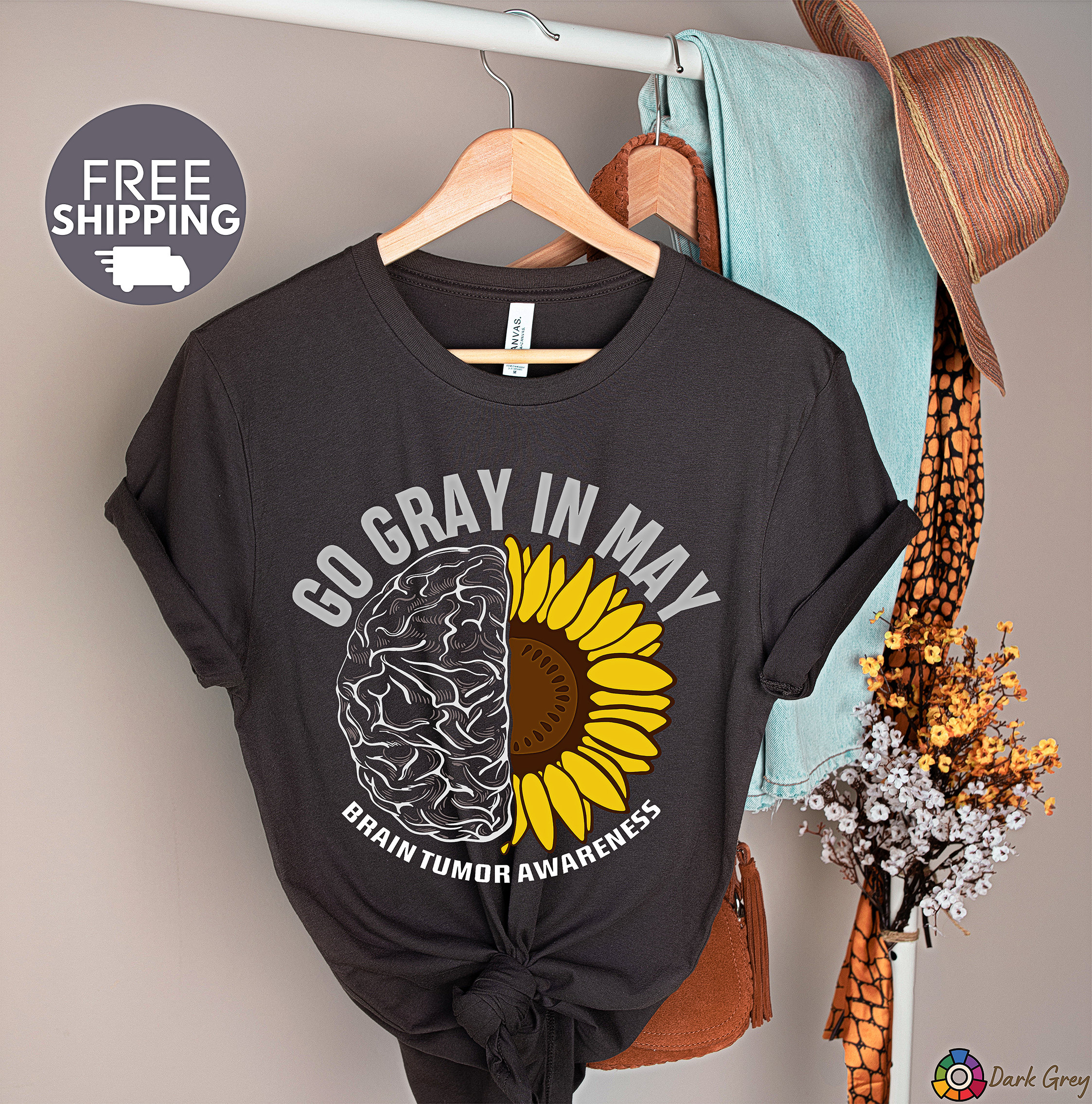 Go Gray In May Brain Cancer Awareness T-Shirt Gray Ribbon T Go Gray In May Brain Cancer Awareness T-Shirt Gray Ribbon T