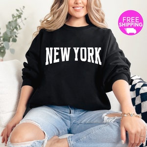 New York Sweater, New York Gift, New York City Sweatshirt, NYC Sweater With Collegiate Text  NYC Gift,New York City,I Love New York Pullover