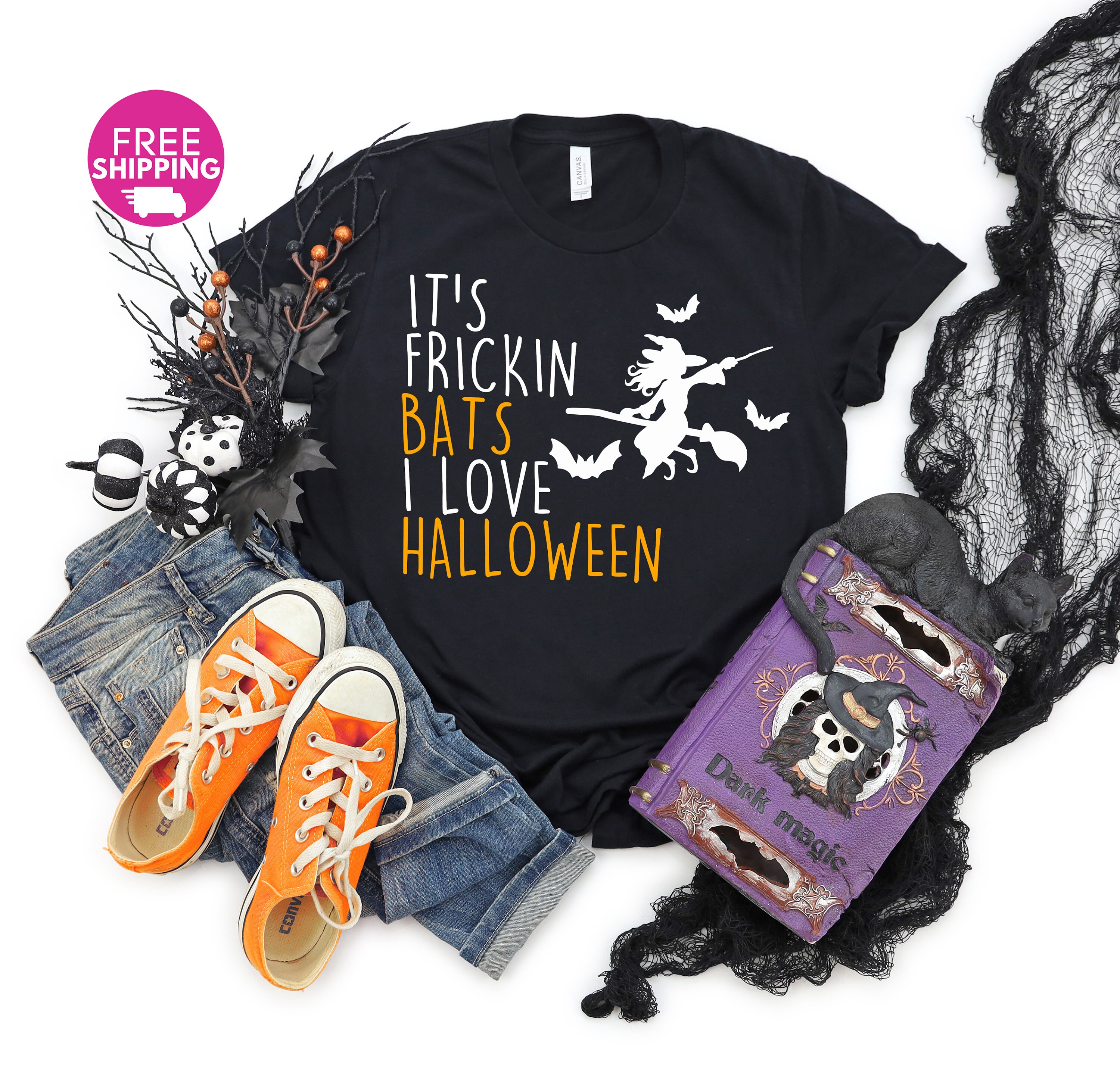 Its Frickin Bats I Love Halloween Shirt 