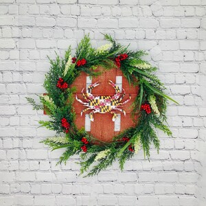 Maryland Holiday Wreath for Front Door, Maryland Wreath, Maryland Christmas Wreath, Bushel Lid Wreath, Maryland Crab Wreath