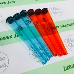 3 x Blue Rolling Paper Tube & 3 x Red Rolling Paper Tube Joint Holder Doob Tubes Rolling