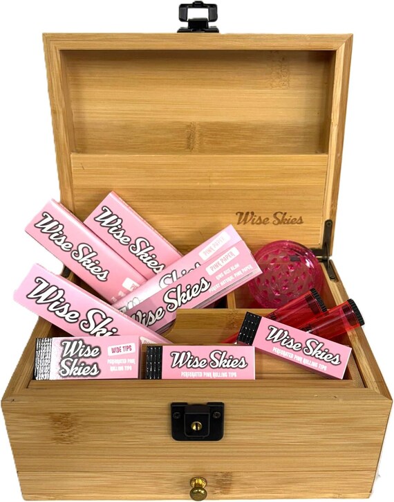 Wise Skies Rosa Mini Rollbox Set Kegelhalter Brecher Papiere Tipps