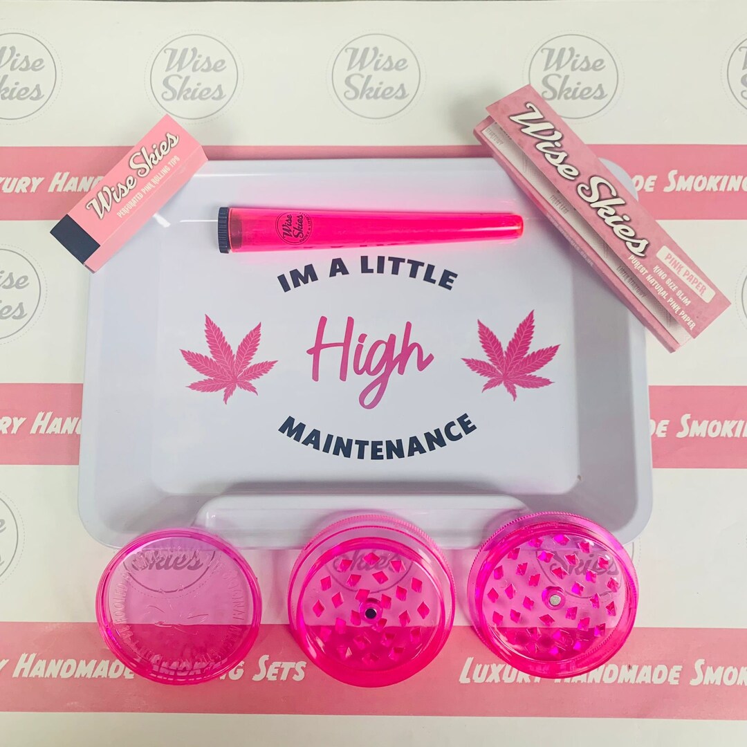 High Maintenance Pink Rolling Tray Set Pink Grinder Pink Etsy