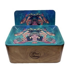 Mother Nature Walnut Tray Rolling Box Set Stash Box Handmade