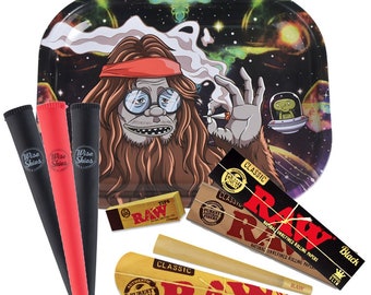 Rolling Tray Set Raw Rolling Papers Cones Cone Holder Bundle Package Gift Set