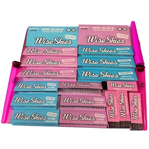 HUGE Pink and Blue Rolling Paper Bundle Set Pink Tips Holders Handmade