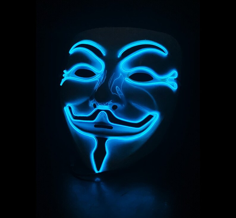 Blue LED Mask Film and TV Halloween Mask Costume Fancy Dress Etsy