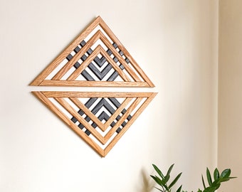 Modern Wood Wall Art, Wood Wall Sculpture, Modern Spaces, Geometric Wooden Artwork for Home Decor