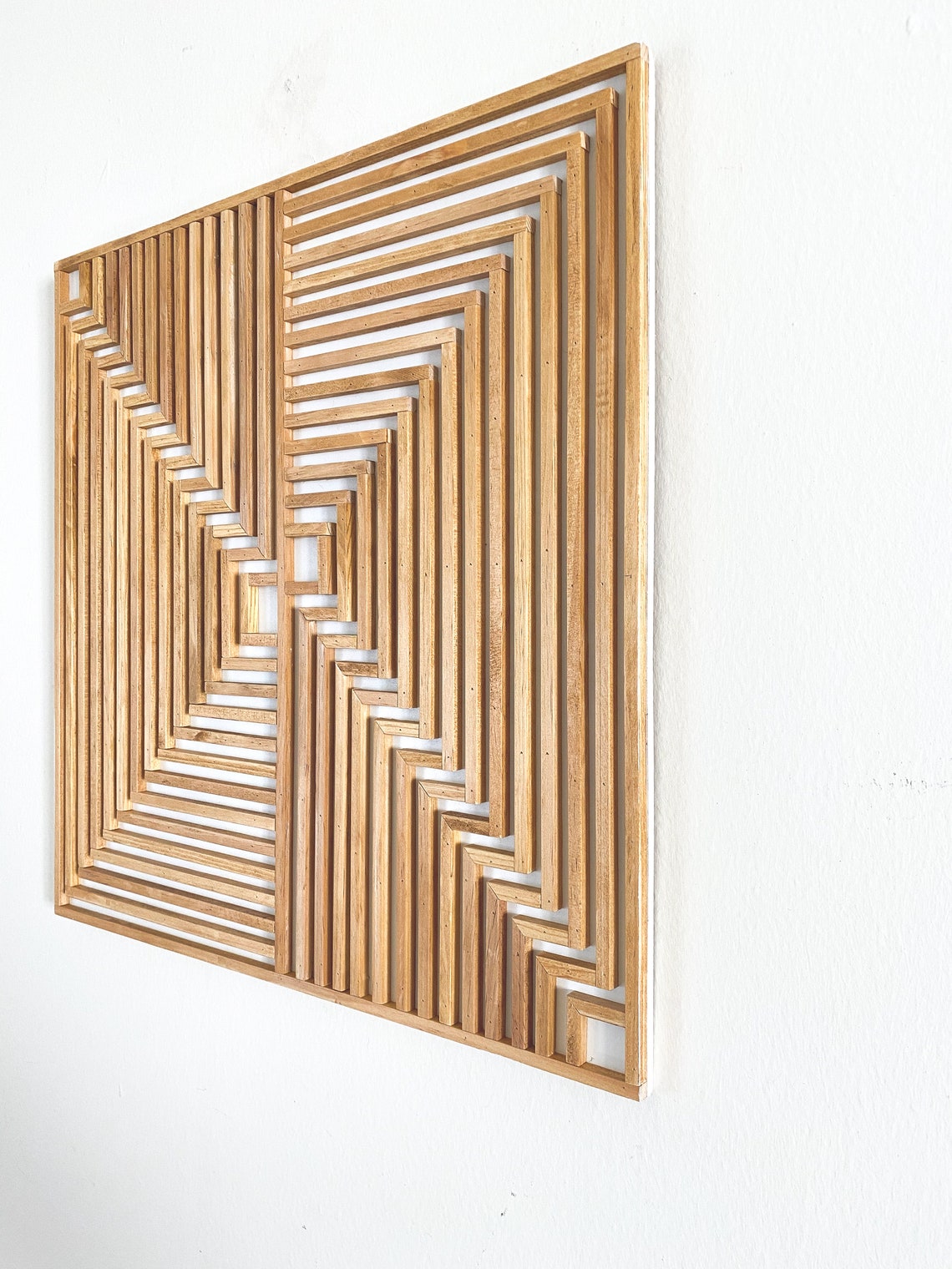 Minimalist Wood Art, Modern Wooden Artwork, Natural Wood Sculpture for