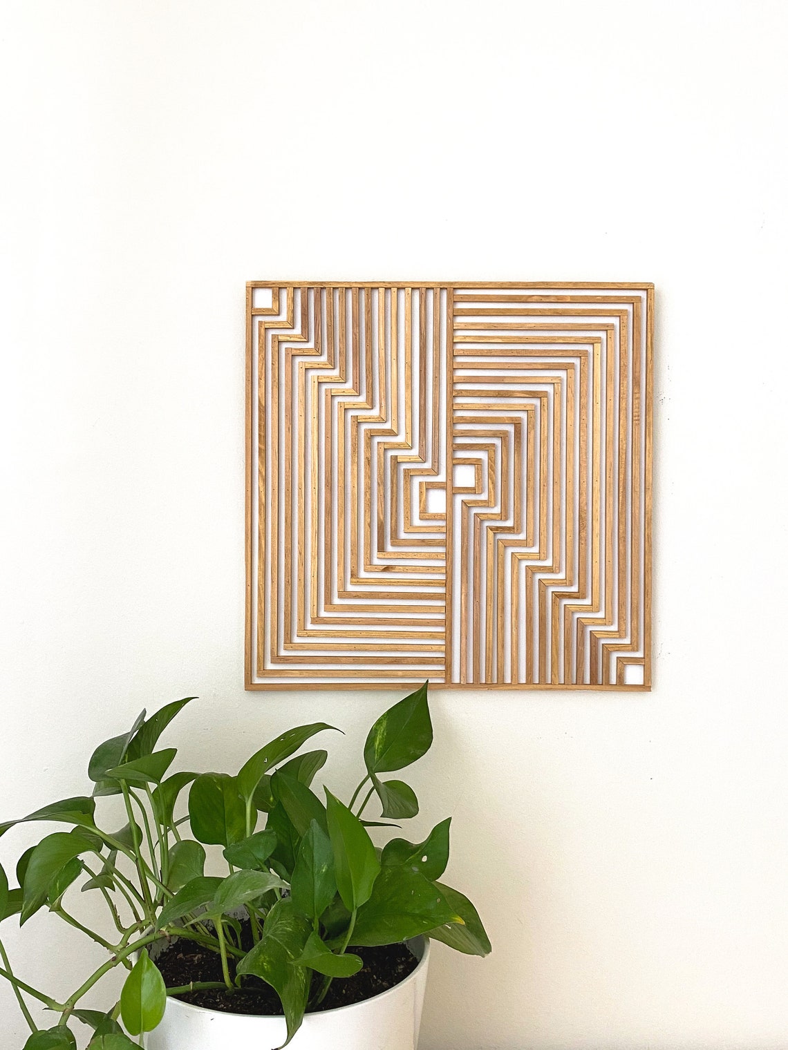 Minimalist Wood Art, Modern Wooden Artwork, Natural Wood Sculpture for