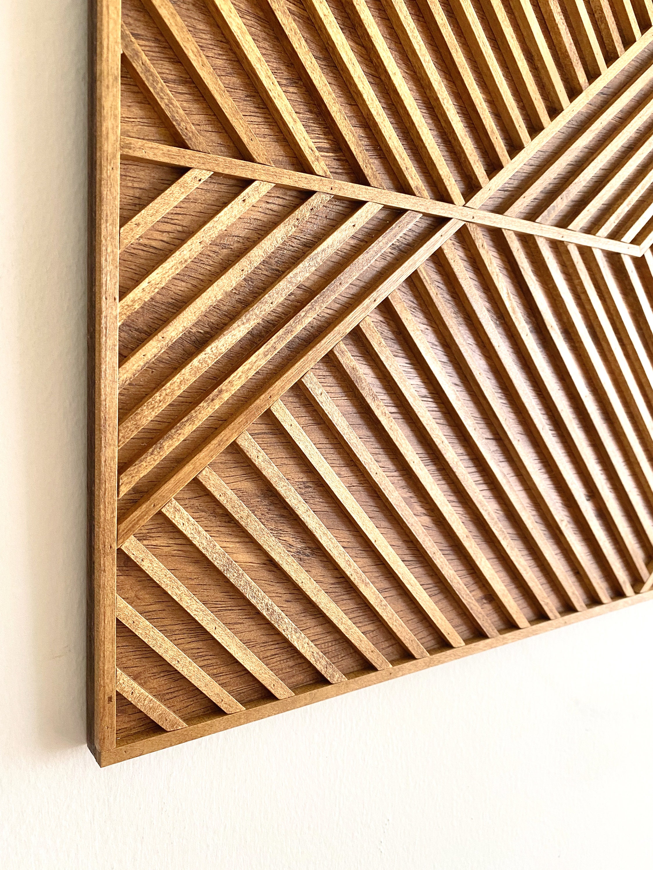 Minimalist Natural Wood Art, Modern Wooden Wall Art, Geometric Wall