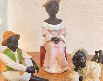 Vintage handgeschilderde Afro-Amerikaanse jongens en vrouwen aan jou de keuze!!! N1123