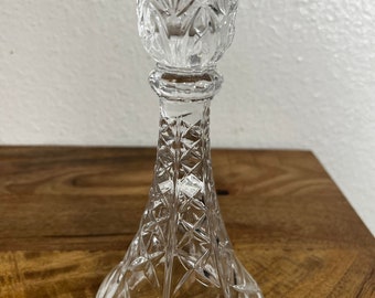 Vintage Lead Crystal Double side Vase and Candlestick H-8 inch, Made in the USA
