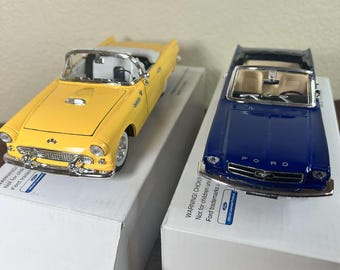 Vintage FORD Mustang Convertible Blue and Yellow Thunderbird  Diecast Cars 1:24. Your Choose!!!