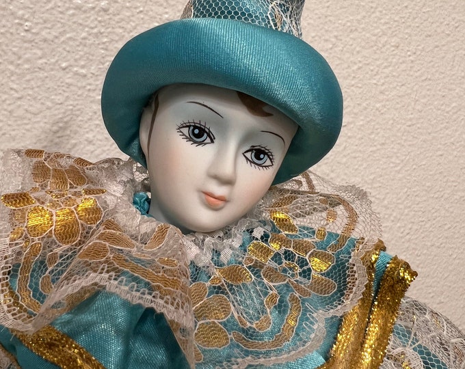 Vintage Large Porcelain Jester Doll 20 Inches , A7 0723 Etsy