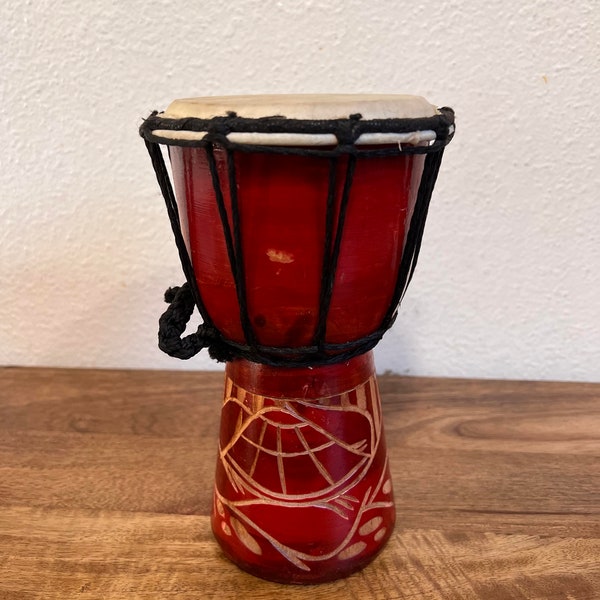 8'' Handmade fair trade  djembe drum  music instrument A0923