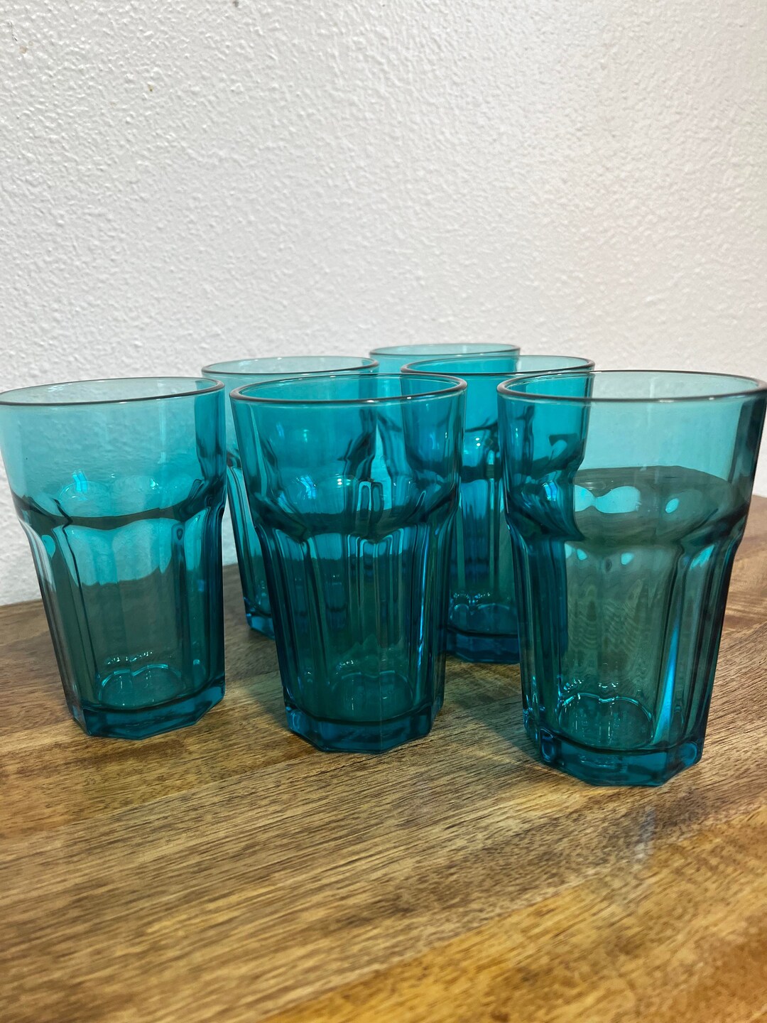 Shades Of Blue Glazen Waterglazen Set Memento Originale 6 Waterglazen Met Luchtbellen Groen-blauw - De Waterglazen Set 6 Stuks Ijslook Glazen