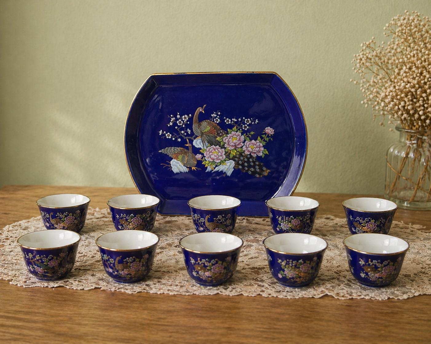 OhataJAPANChina　RIALTO　食器セット　54点　アンティーク YAMATO Japan Tea Cup OR Sake Cup and Tray Set - Etsy