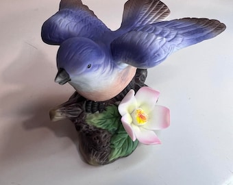 Vintage Östliche Bluebird Keramik Figur h 3 ''KP01