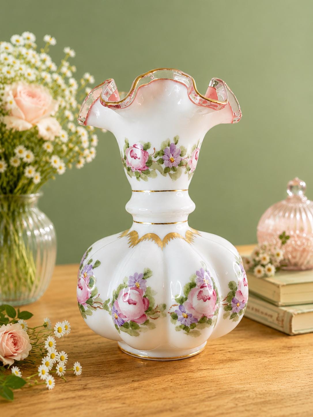 Fenton Melon Vase 8