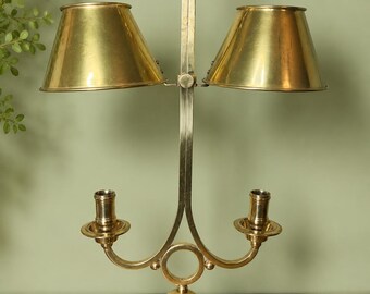 Adjustable Brass Candle Lamp Bouillotte Style Vintage Table Decor