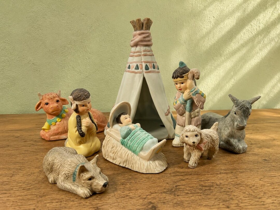 Vintage Native American Nativity Set House of Lloyd Christmas Figurines ...