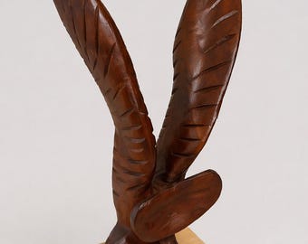 ヴィンテージ木製鷲、大きな鷲の置物、彫刻彫刻、手作り、鷲の装飾、鳥
